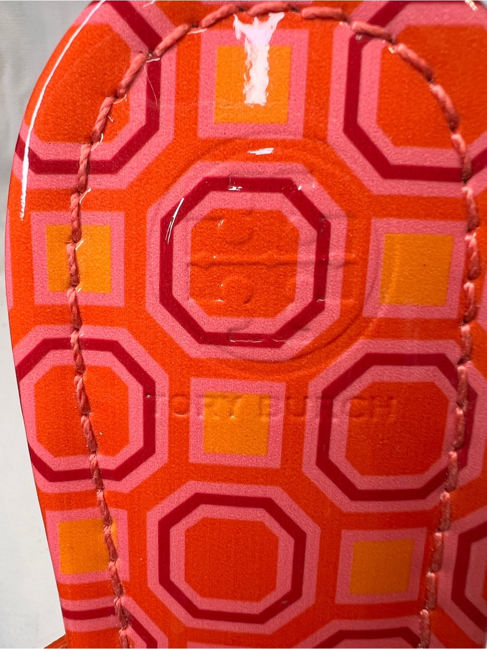 NWOT Tory Burch Patent Leather Miller Sandal. Pink & Orange. Women’s size 7.5 - Picture 6 of 7